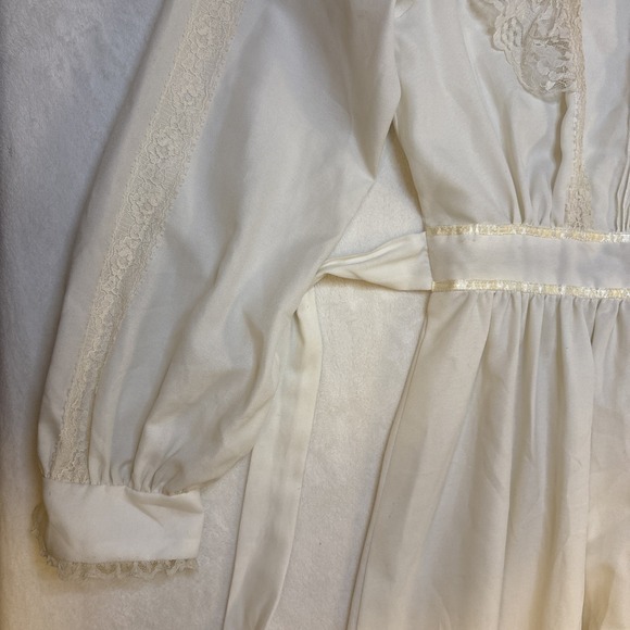 VTG 70s Candi Jones California Prairie Dress Lace High Neck Size S - Picture 6 of 16